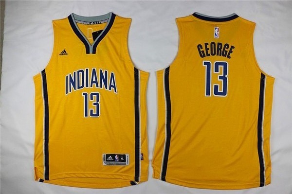 NBA Youth Indlana Pacers #13 Paul George yellow Jerseys->->Youth Jersey